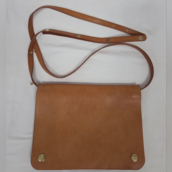 Minor History Tan Leather Adjustable Strap Crossbody - Picture 1 of 14